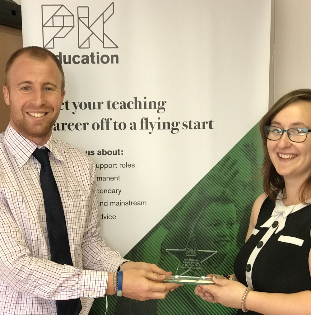 Claire Poynton-Smith - East Midlands Supply Teacher of the Year 2017